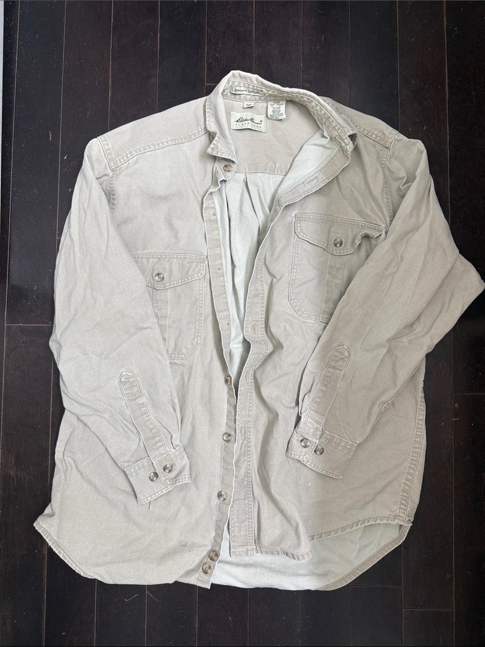 Eddie Bauer Men's Casual Button-Down Shirt — Light Beige